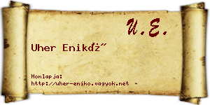 Uher Enikő névjegykártya